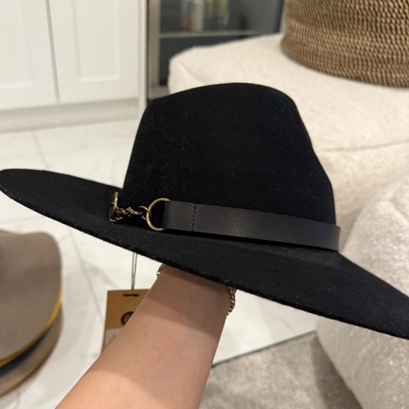 NWT GIGI PIP Scottie Wide Brim Fedora Hat Black Australian Wool Felt S/M - Picture 5 of 7